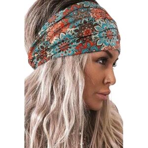 Florets Aztec Gypsy Yoga Headband Boheme Sporty Hair Accessories Wide Band Y2K